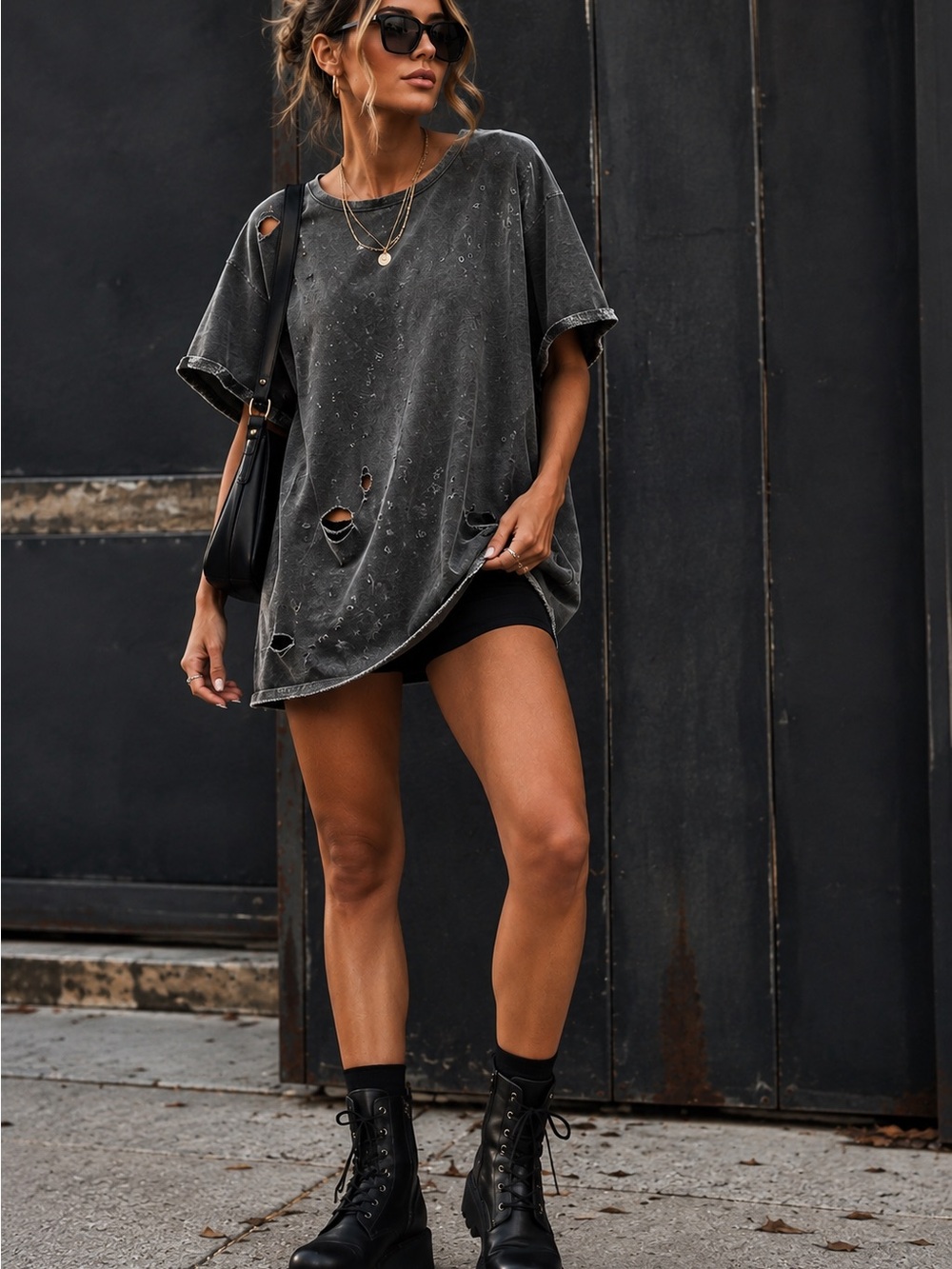 The Laundry Room Washed Distressed Short Sleeve Shirt